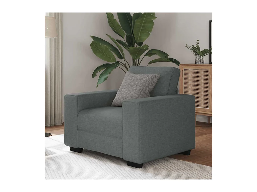 Fauteuil gris foncé 60 cm tissu