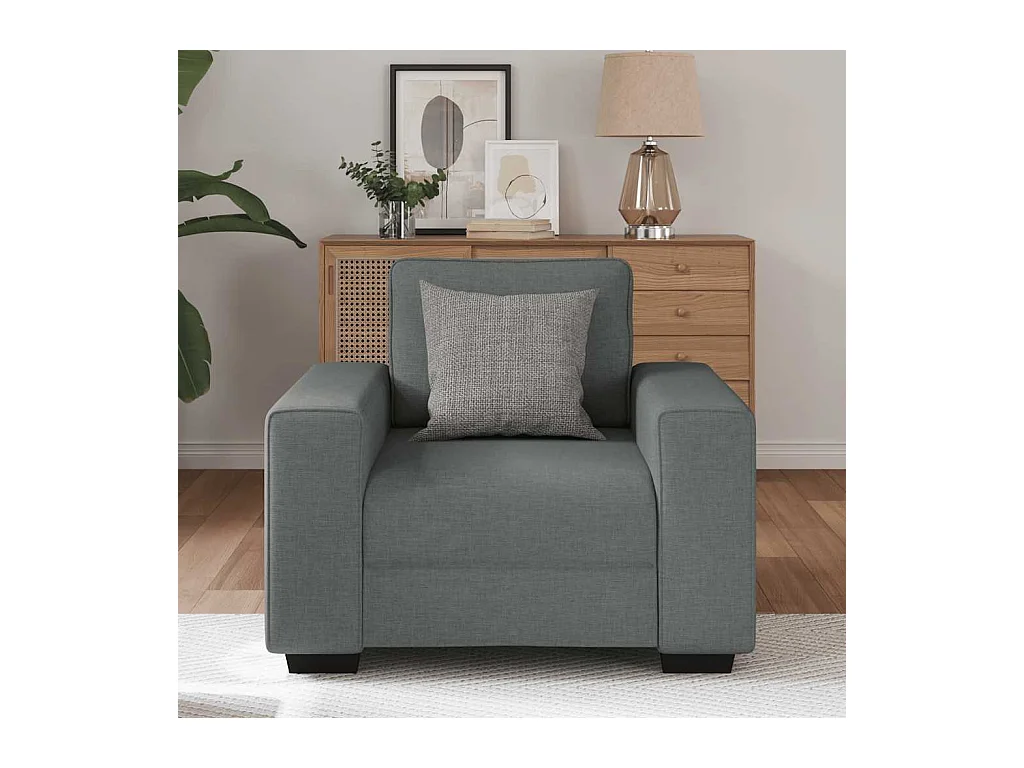 Fauteuil gris foncé 60 cm tissu