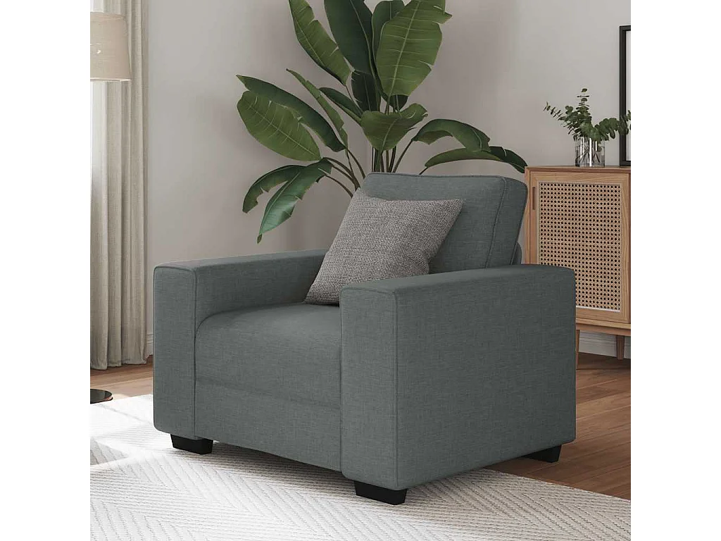 Donkergrijze stoffen fauteuil 60 cm