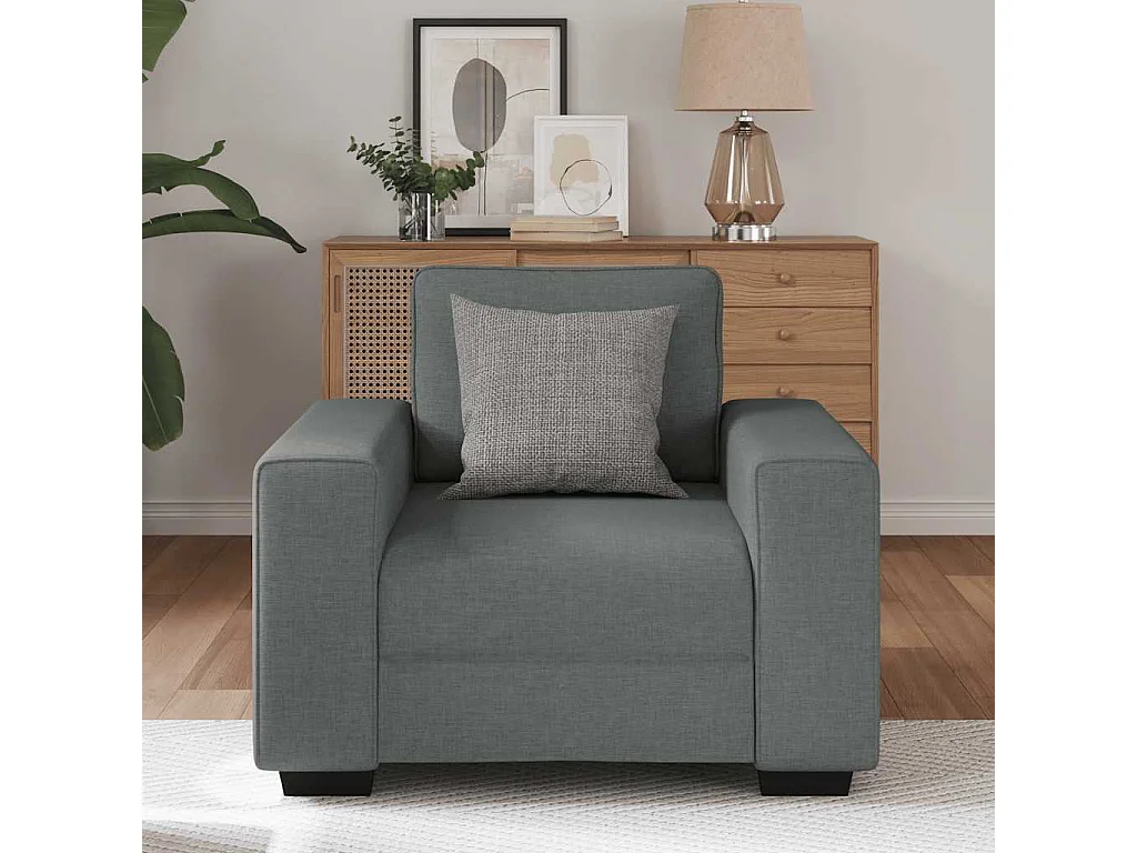 Donkergrijze stoffen fauteuil 60 cm