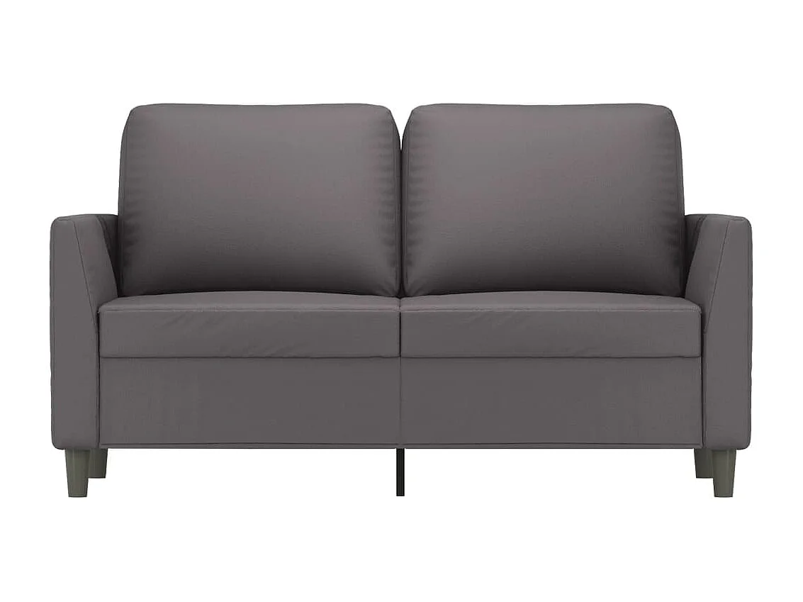 Sofá 2 plazas Gris 120 cm Piel sintética