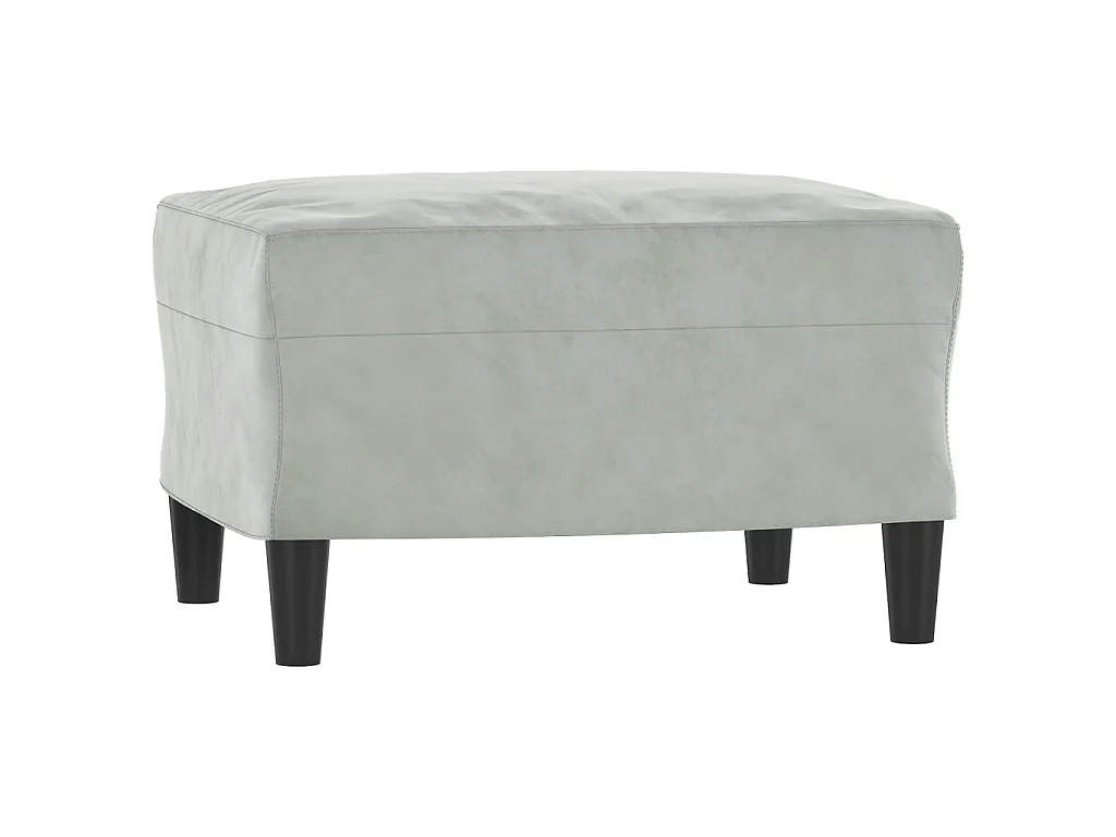 Fauteuil avec repose-pied Gris clair 60 cm Velours