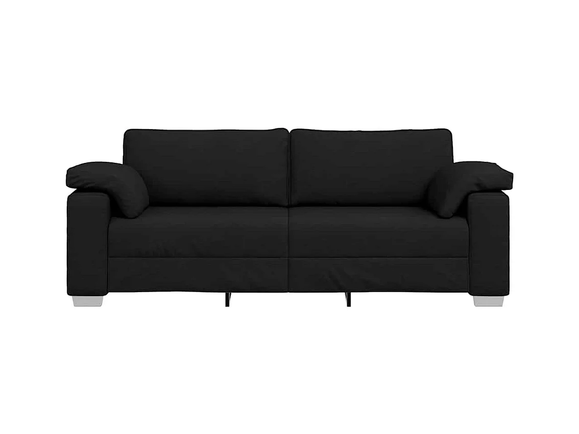 Divano con cuscino Nero 219 x 77 x 82 cm tessuto