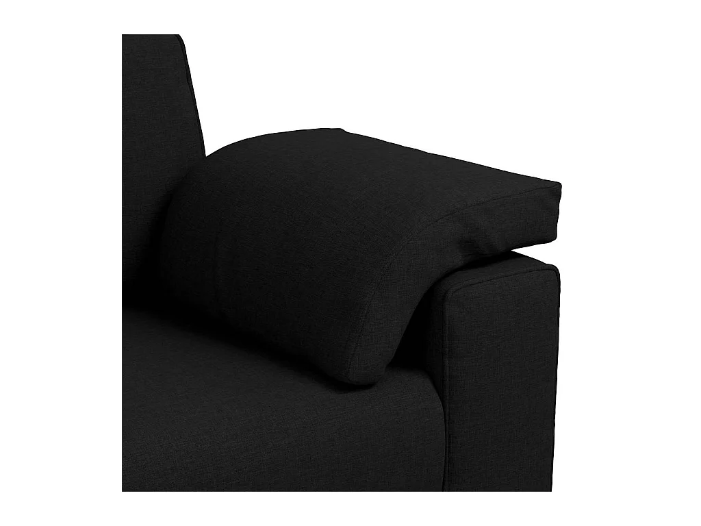 Divano con cuscino Nero 219 x 77 x 82 cm tessuto