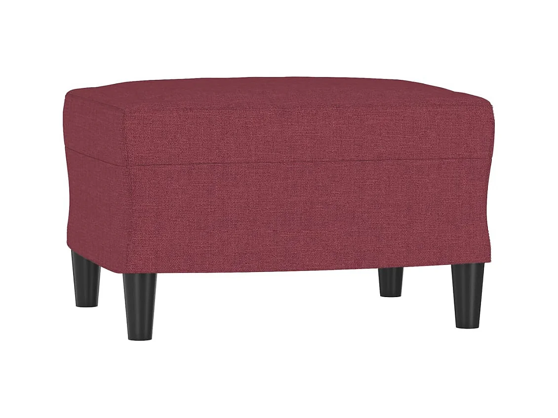 Divano 3 posti con poggiapiedi Rosso bordeaux 180 cm Tessuto