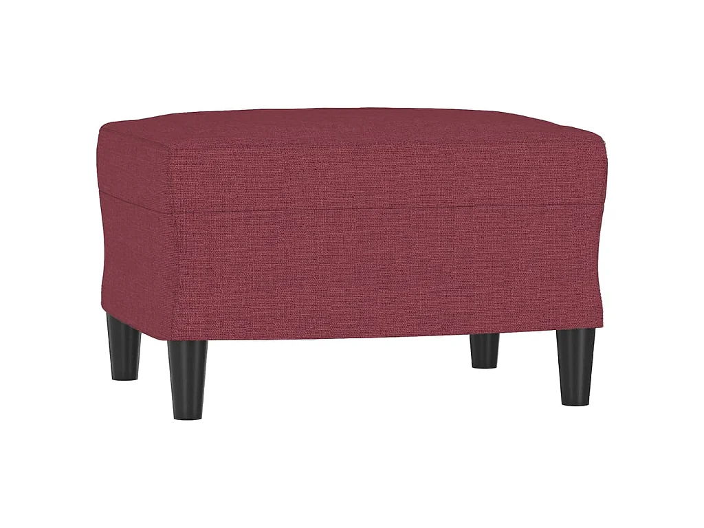 Divano 3 posti con poggiapiedi Rosso bordeaux 180 cm Tessuto