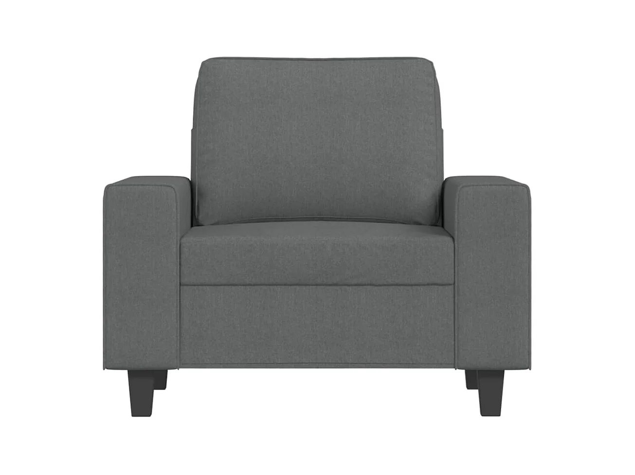Fauteuil met voetenbankje Donkergrijs 60 cm Stof