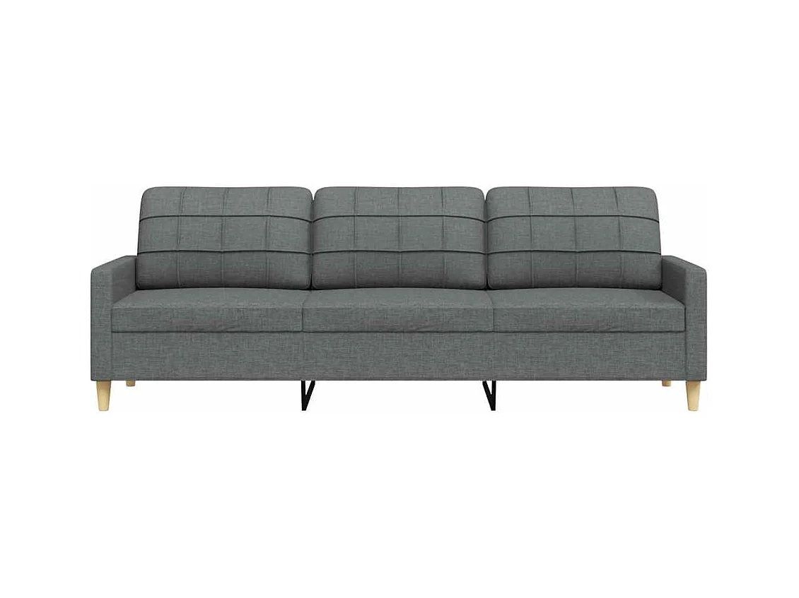 3-zitsbank Donkergrijs 210 cm Stof