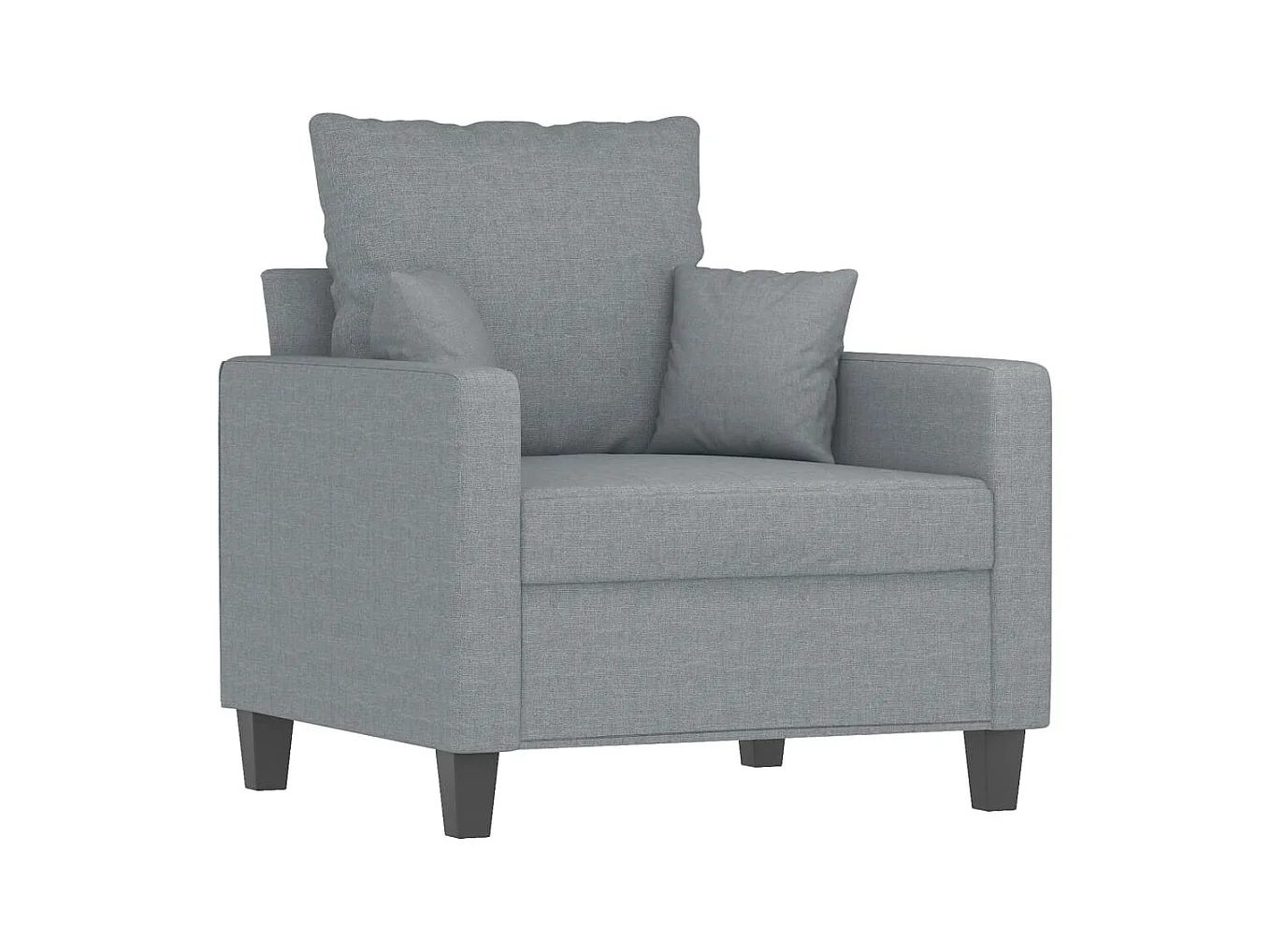 Fauteuil avec repose-pied Gris clair 60 cm Tissu