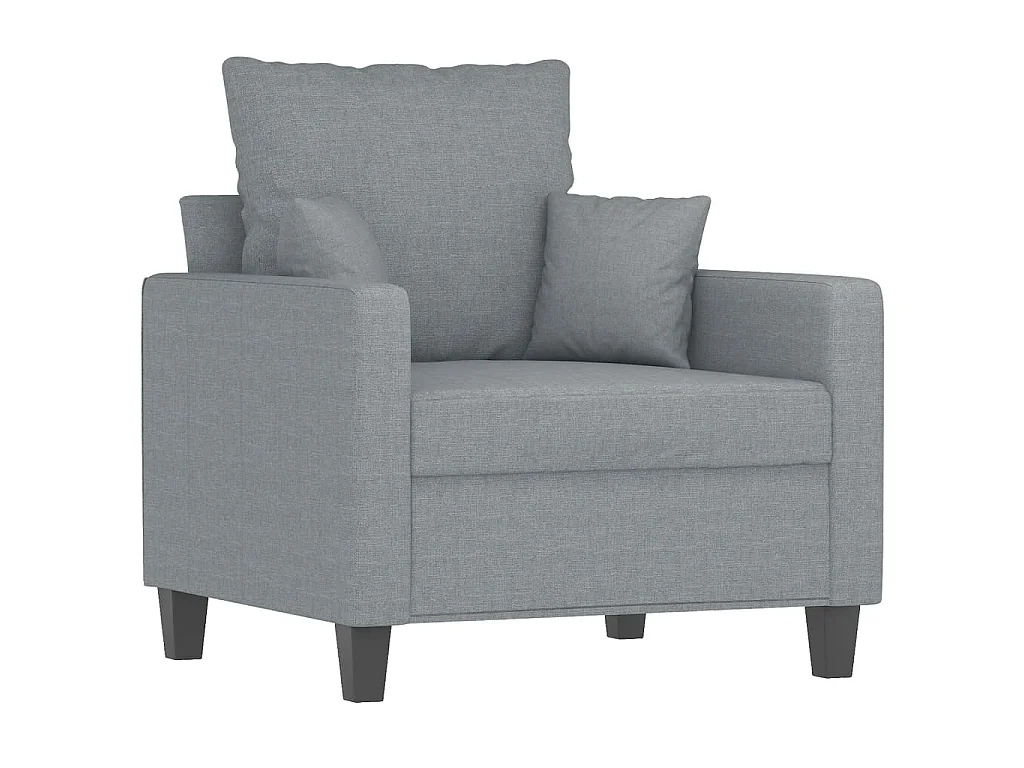 Fauteuil avec repose-pied Gris clair 60 cm Tissu