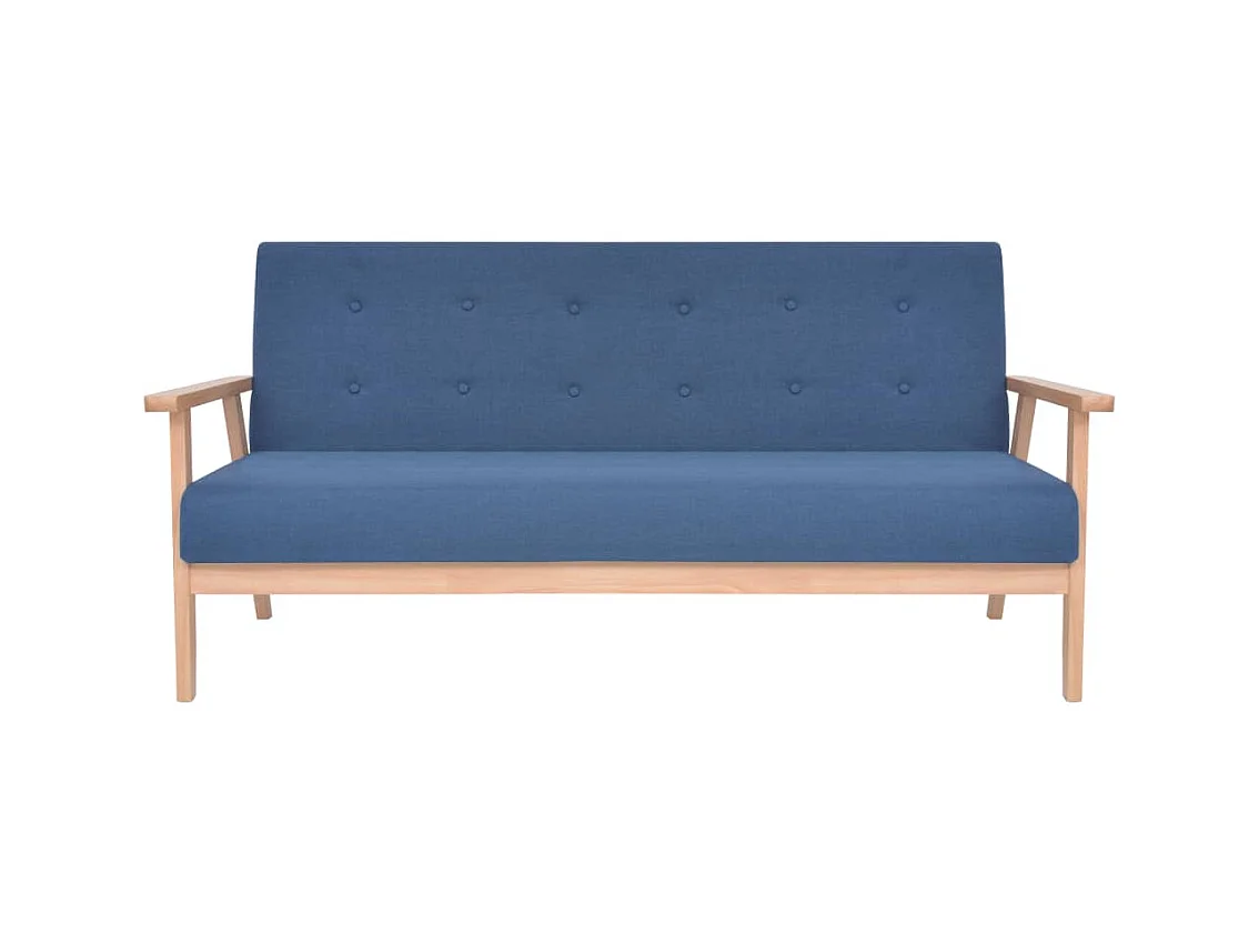 2-teiliges Sofaset aus blauem Stoff