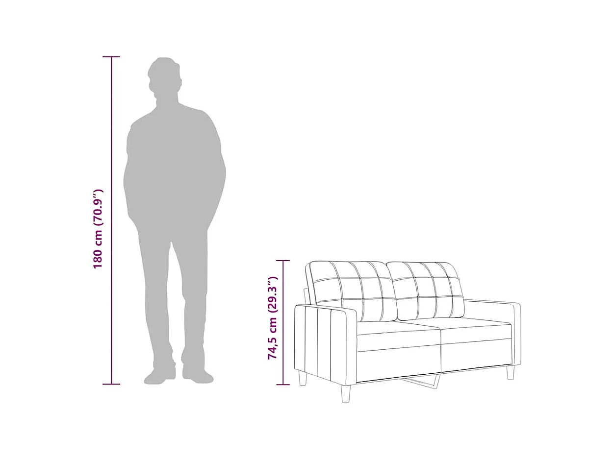 2-zitsbank Bruin 140 cm Stof