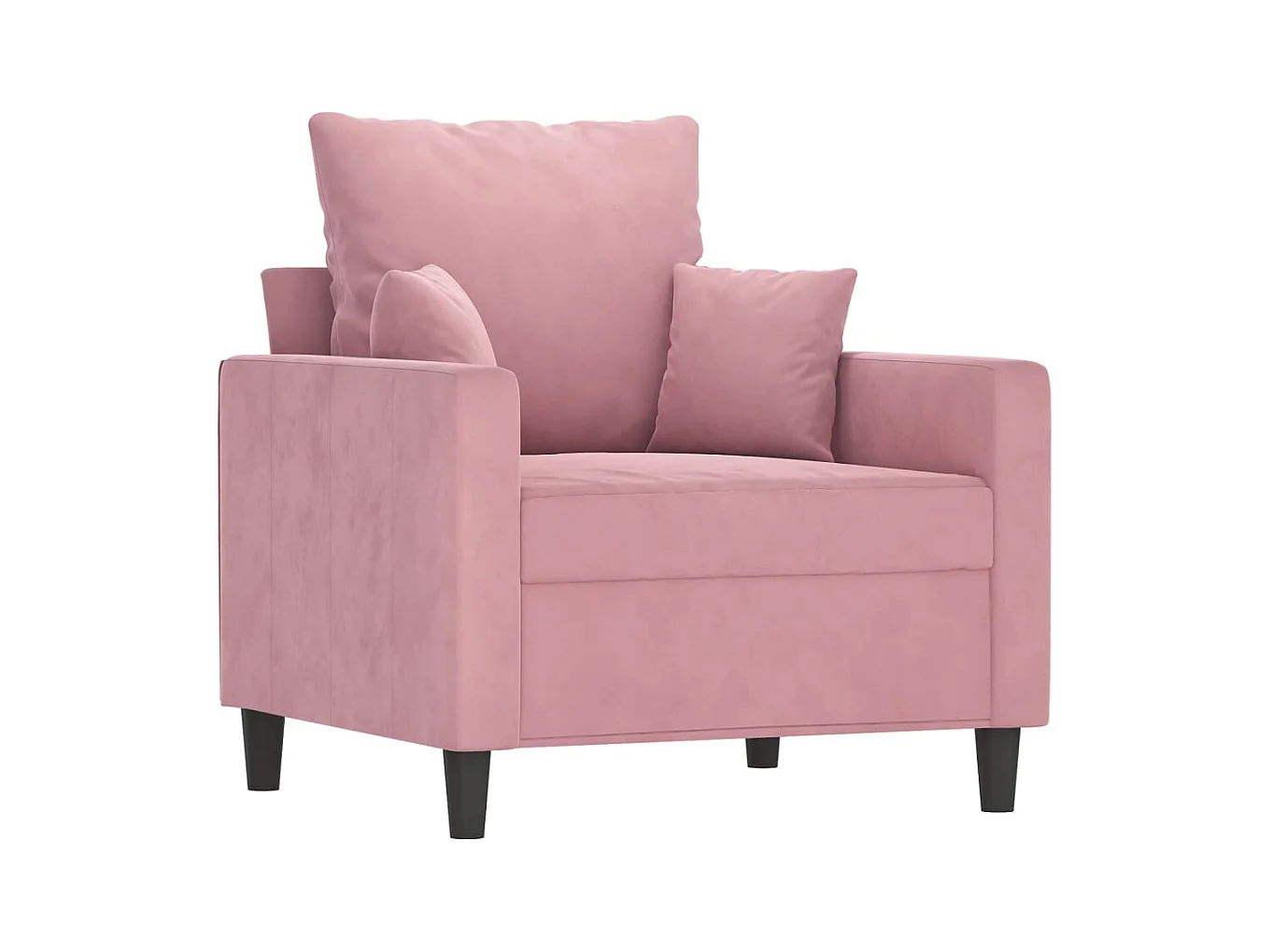 Fauteuil met voetenbankje Roze 60 cm Fluweel