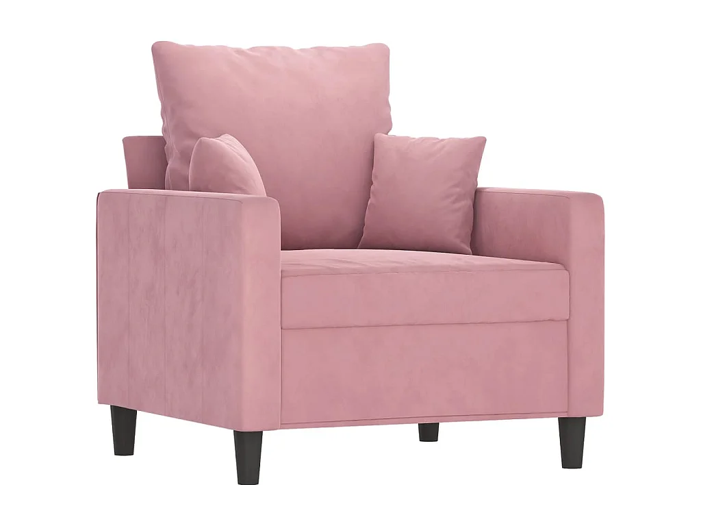 Poltrona con poggiapiedi Rosa 60 cm Velluto