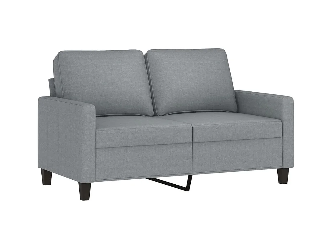 Set di divani 3 pezzi con cuscini in tessuto grigio chiaro