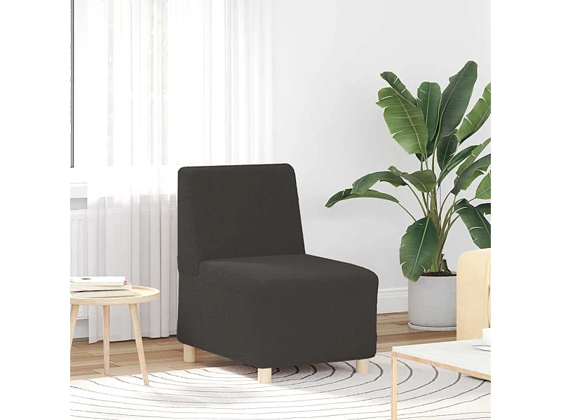 Canapé modulaire sans accoudoirs Gris foncé 55 cm Tissu bouclé aspect laine