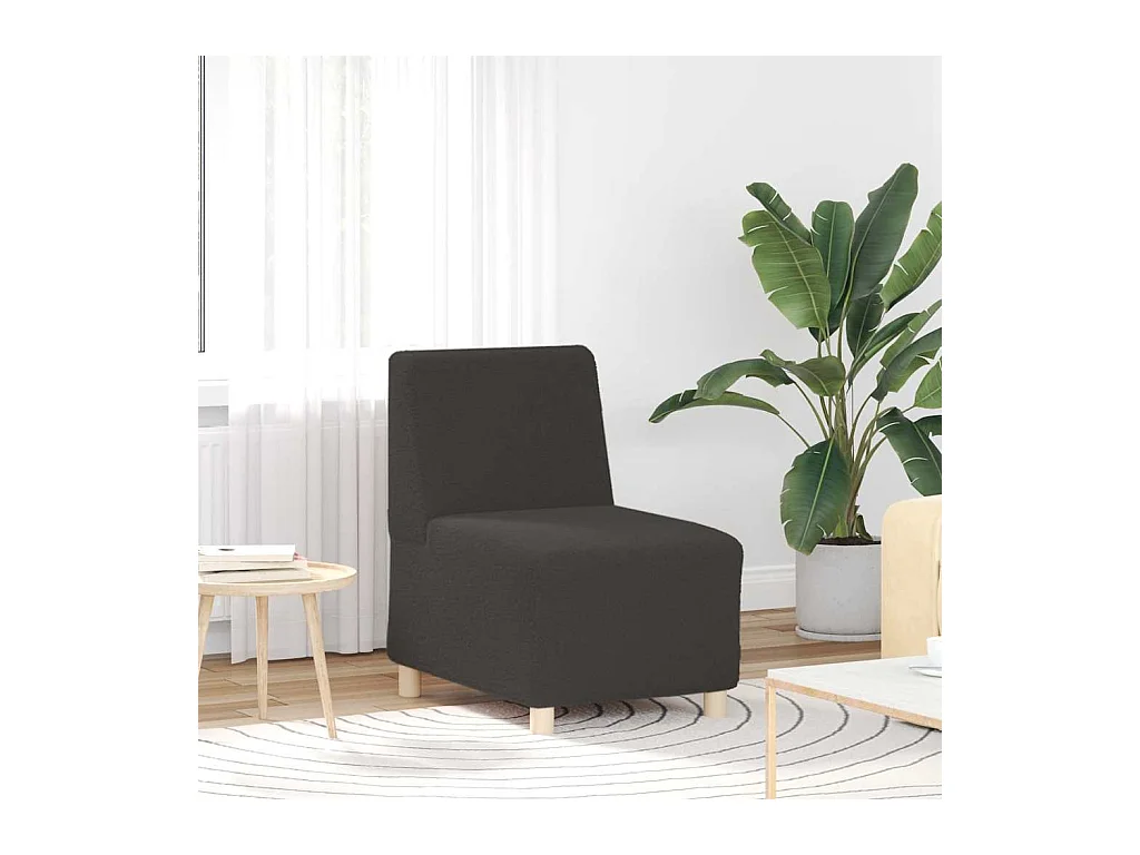 Canapé modulaire sans accoudoirs Gris foncé 55 cm Tissu bouclé aspect laine