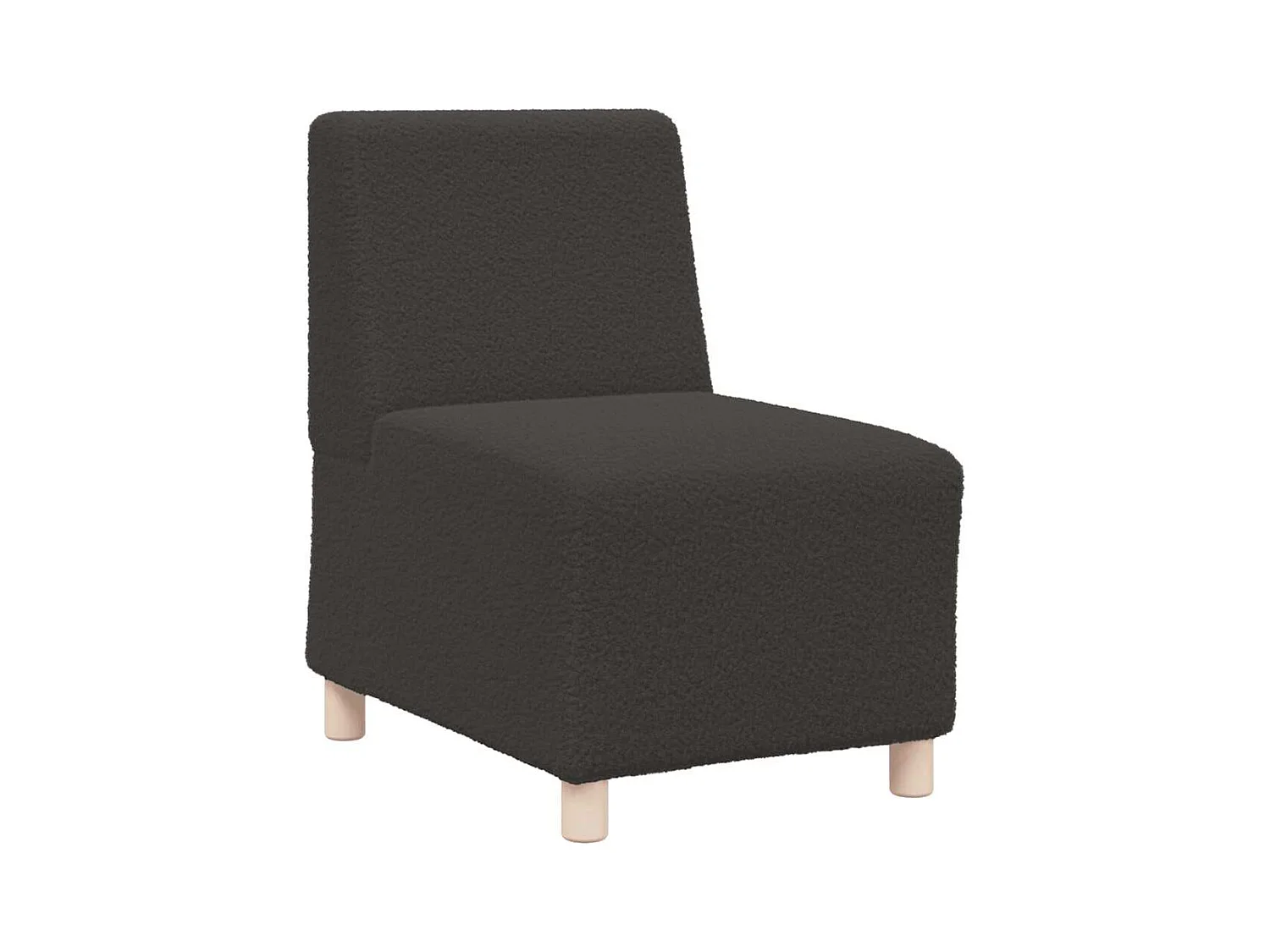 Canapé modulaire sans accoudoirs Gris foncé 55 cm Tissu bouclé aspect laine