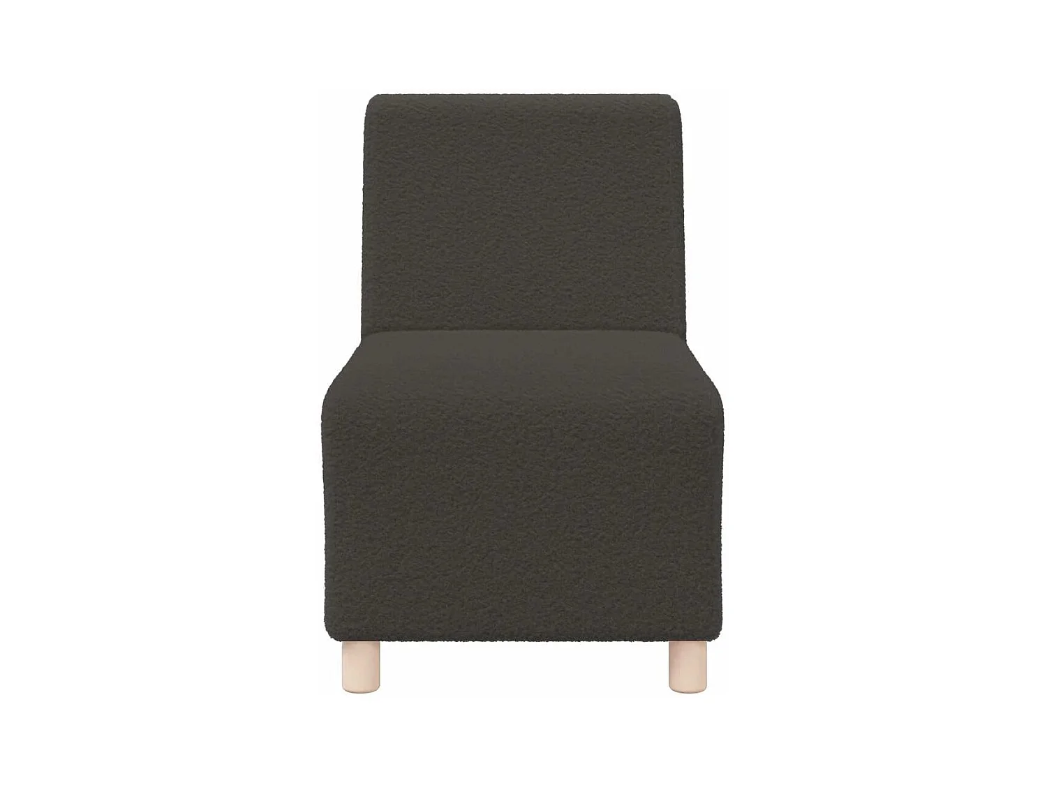 Canapé modulaire sans accoudoirs Gris foncé 55 cm Tissu bouclé aspect laine