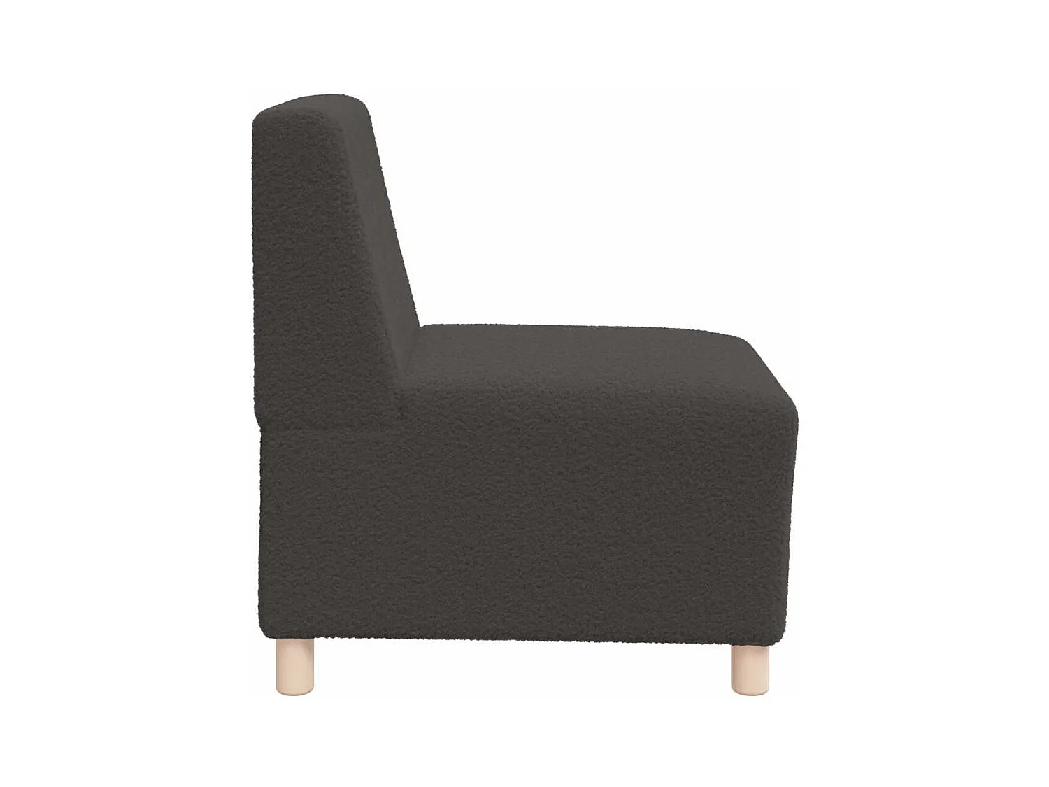 Canapé modulaire sans accoudoirs Gris foncé 55 cm Tissu bouclé aspect laine