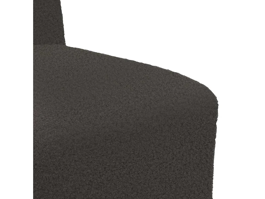 Canapé modulaire sans accoudoirs Gris foncé 55 cm Tissu bouclé aspect laine