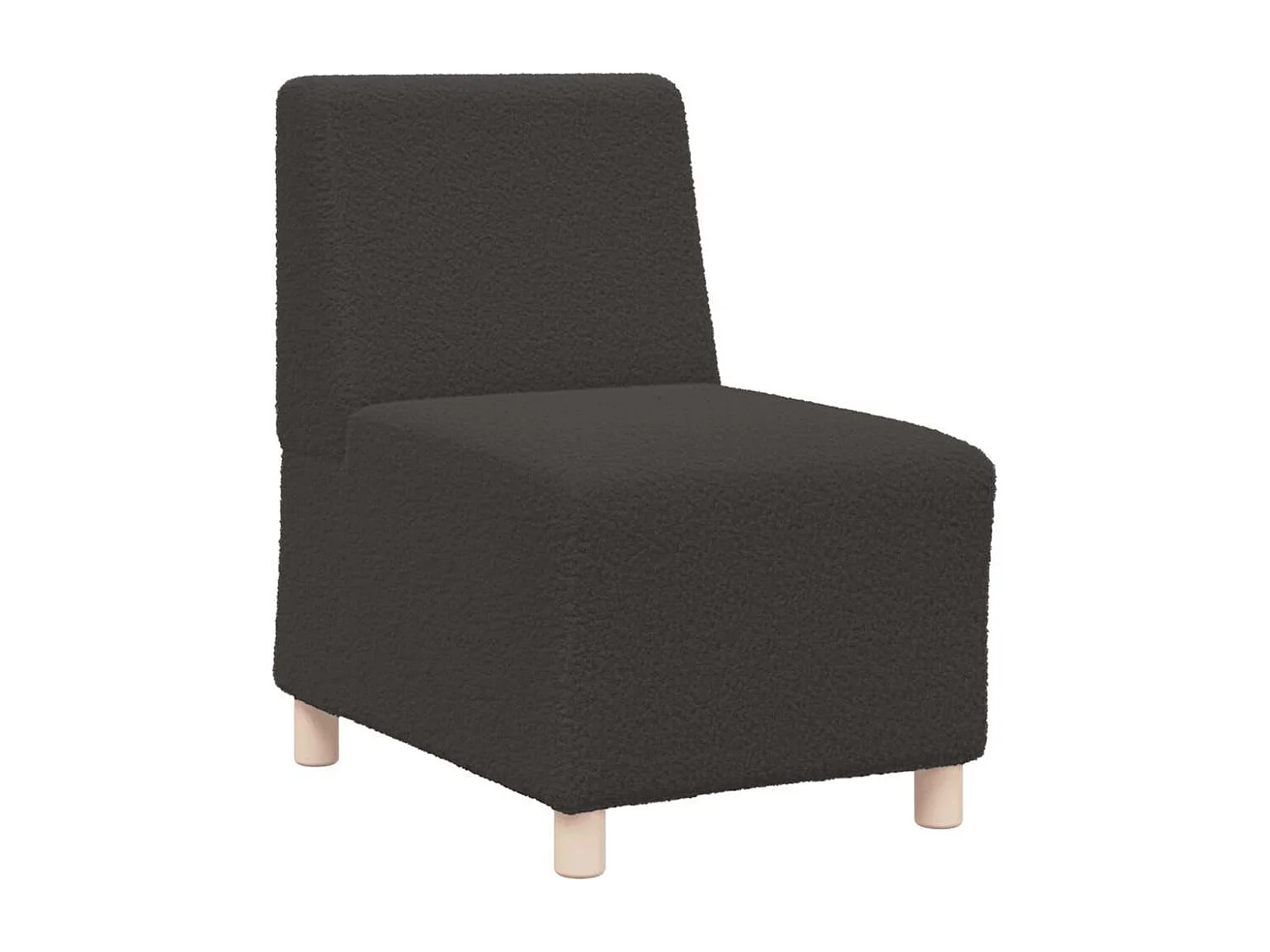 Canapé modulaire sans accoudoirs Gris foncé 55 cm Tissu bouclé aspect laine