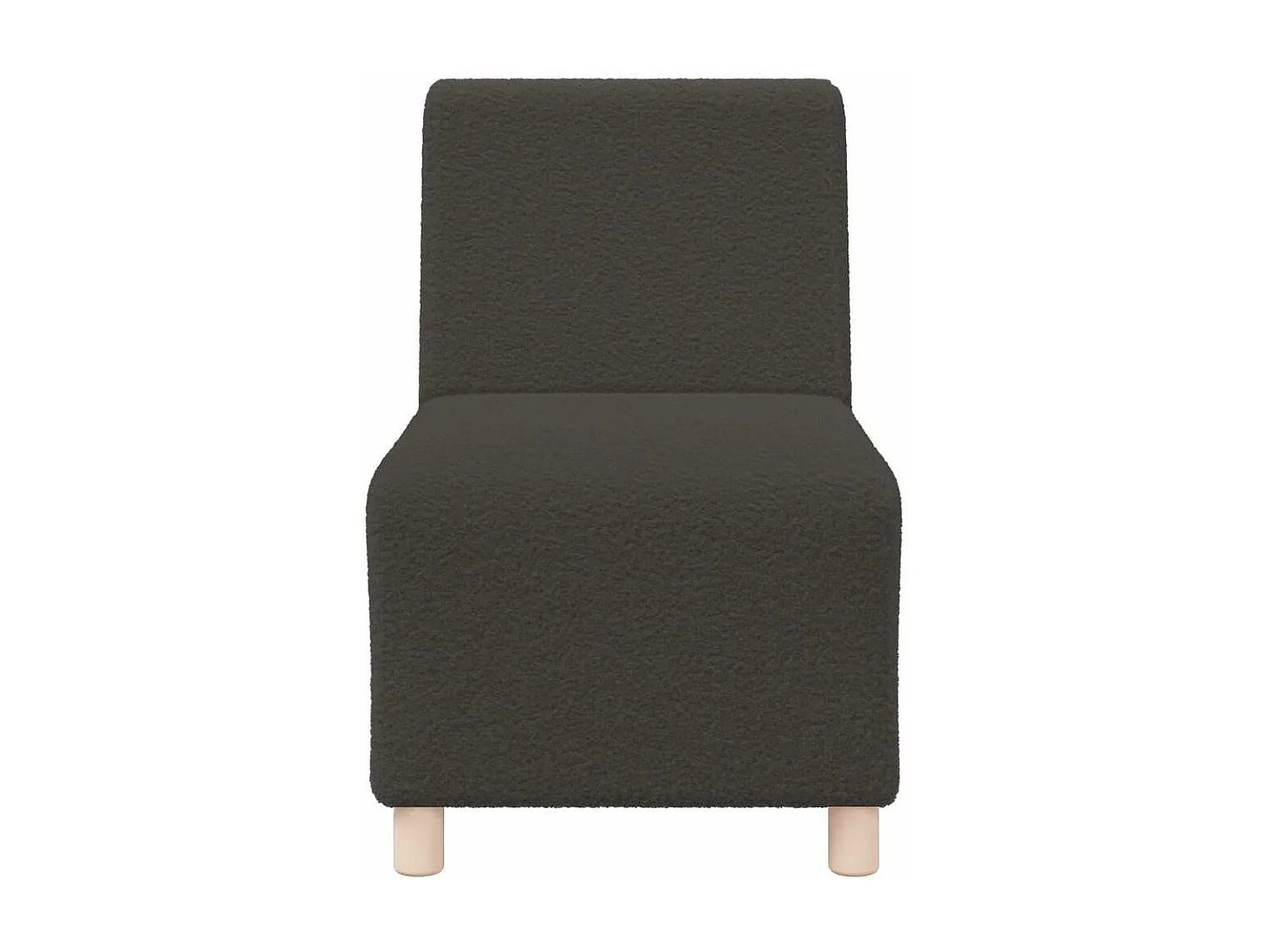 Canapé modulaire sans accoudoirs Gris foncé 55 cm Tissu bouclé aspect laine