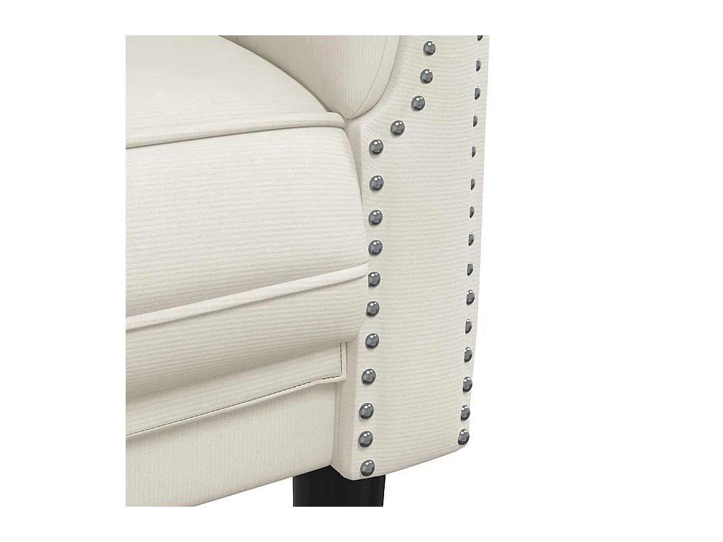 Crèmekleurige fluwelen 3-zitsbank