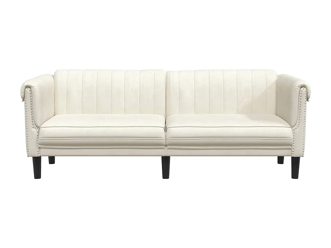 Sofá de 3 plazas de terciopelo color crema