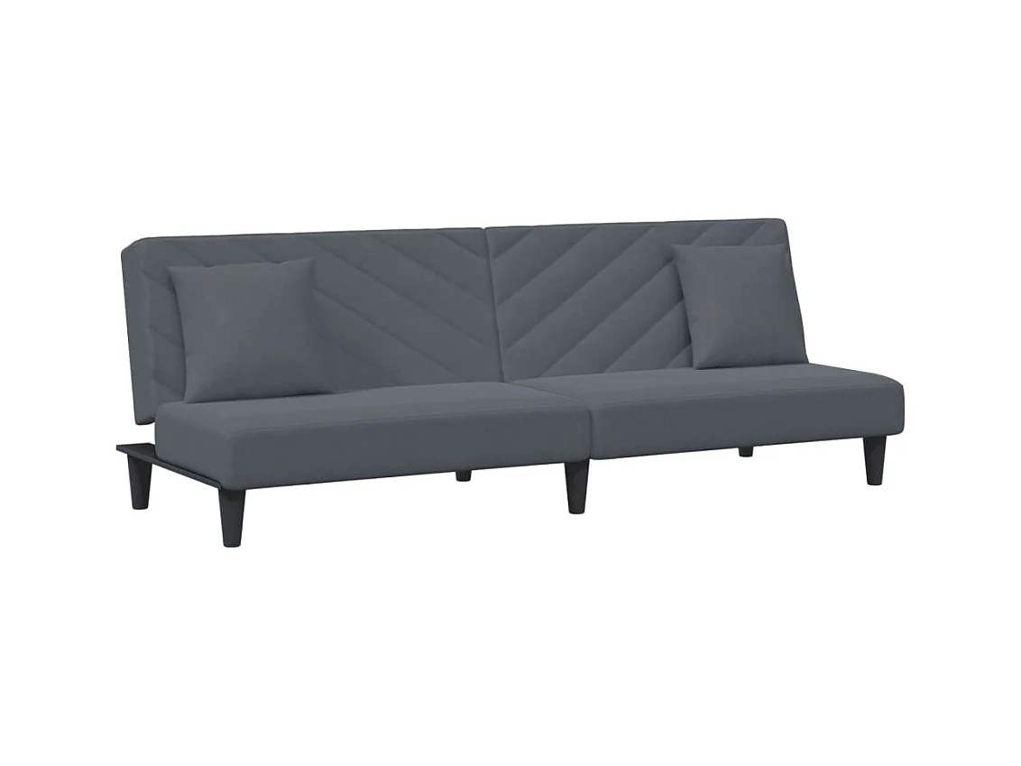 Set di divani 2 pezzi con cuscini in velluto grigio scuro