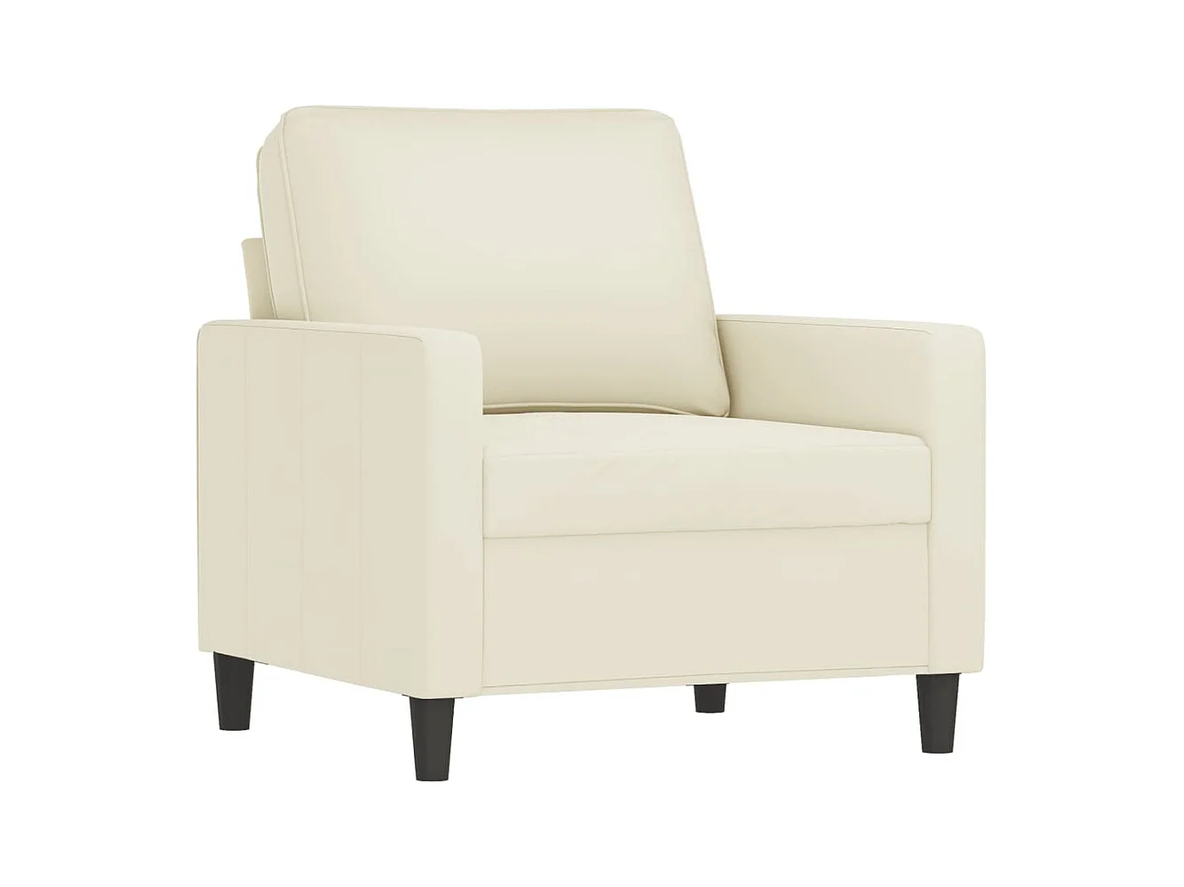 3-delige bankstel met crèmekleurige fluwelen kussens