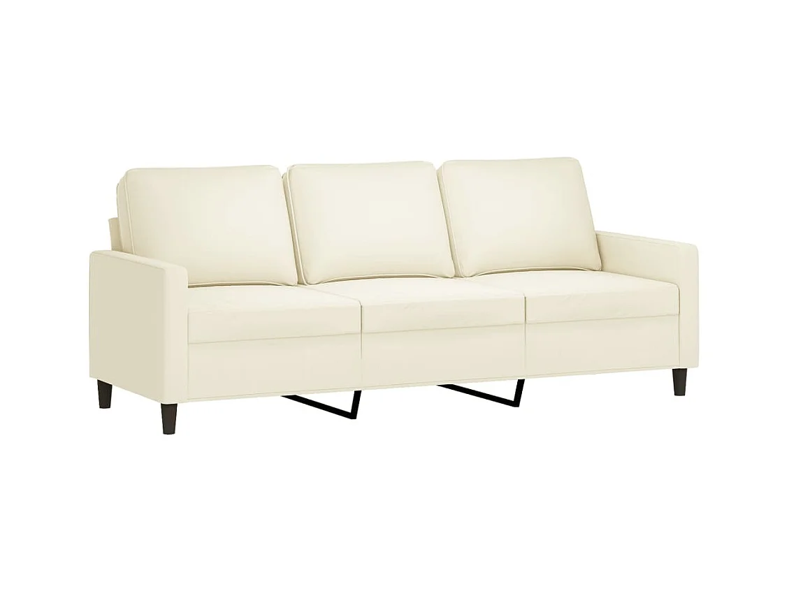 3-delige bankstel met crèmekleurige fluwelen kussens