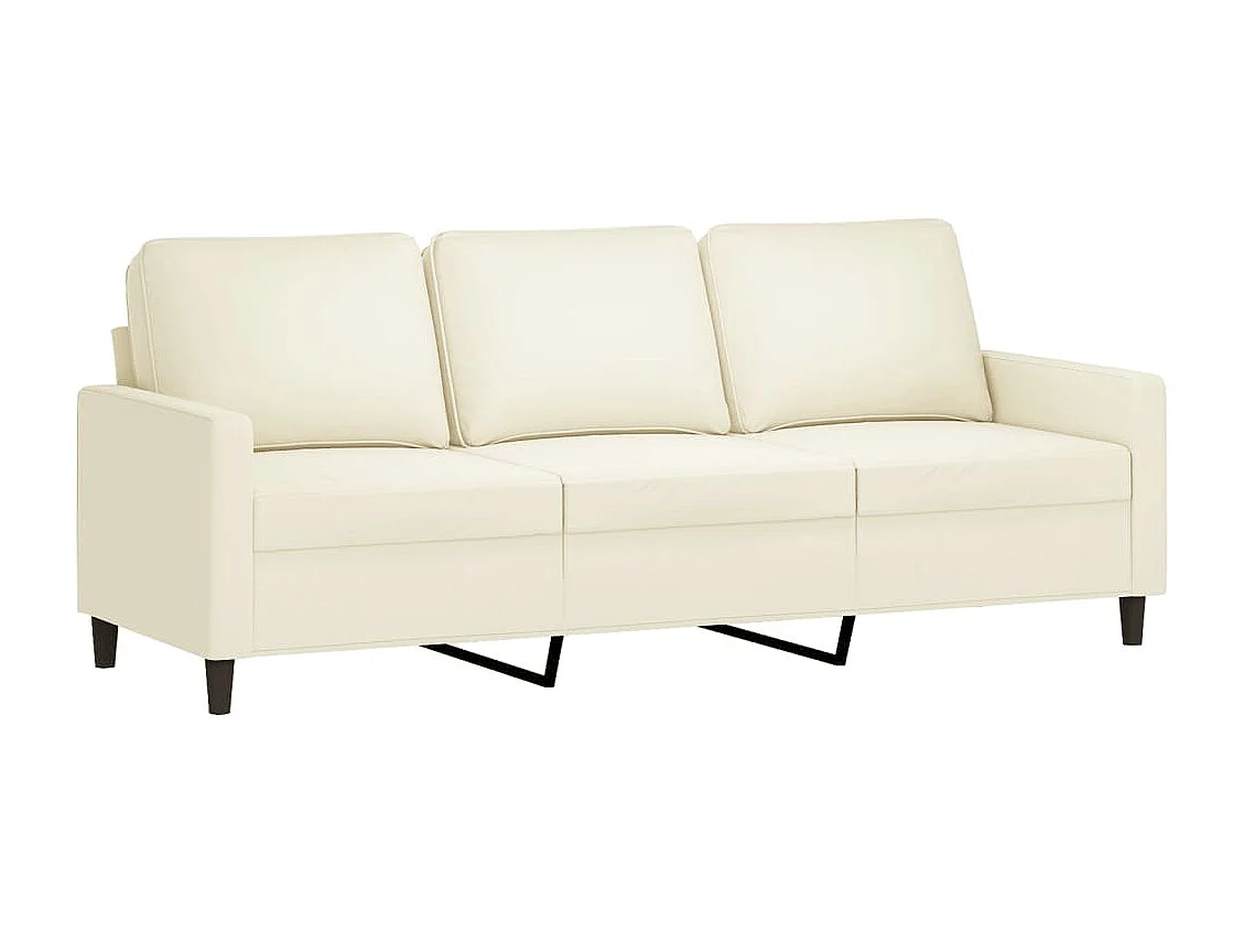 Conjunto de sofá de 3 piezas con cojines de terciopelo color crema