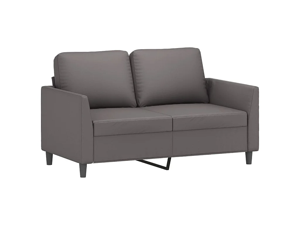 2-teiliges Sofaset mit Kissen Graues Kunstleder