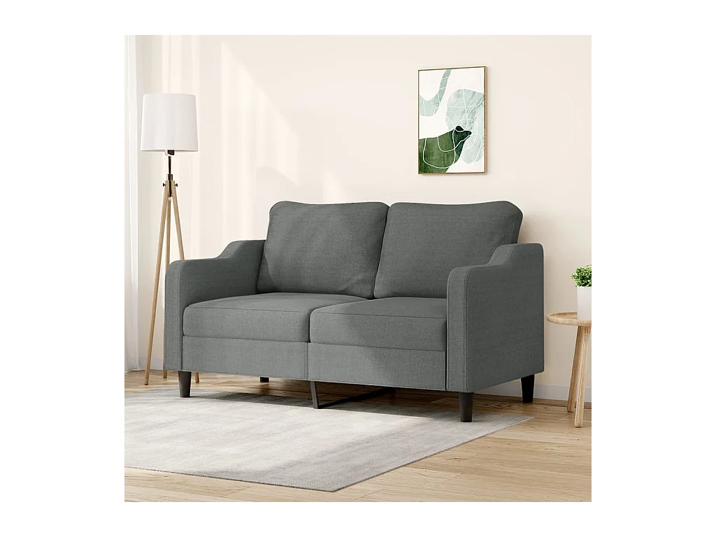 Canapé à 2 places Gris foncé 140 cm Tissu
