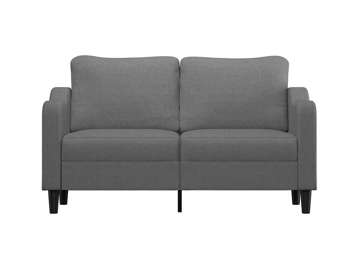 Canapé à 2 places Gris foncé 140 cm Tissu