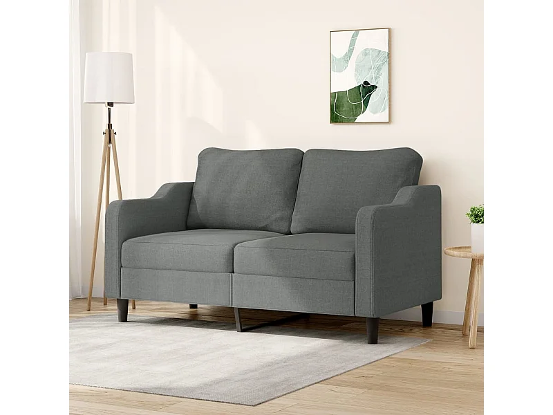 Divano 2 posti Grigio scuro 140 cm Tessuto