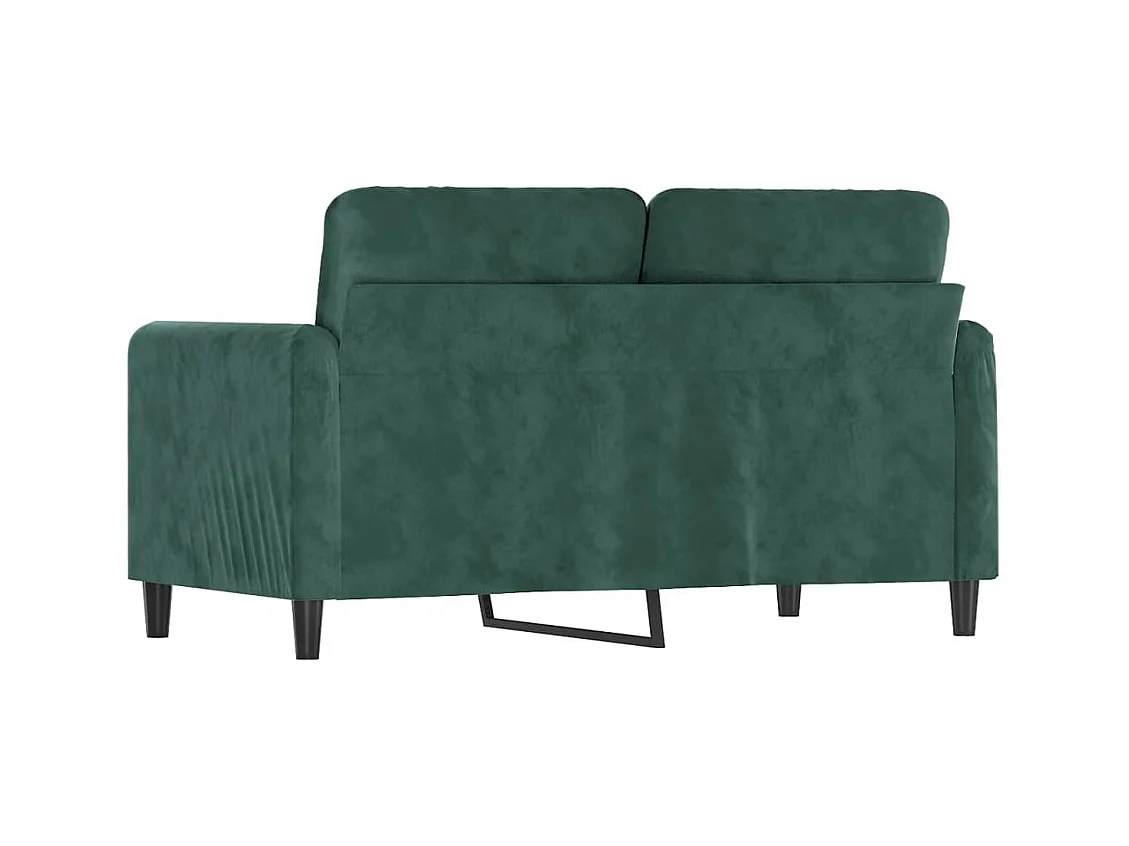 Sofá de 2 plazas verde oscuro de 120 cm en terciopelo