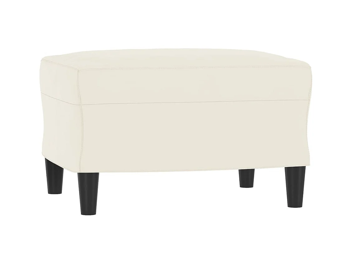 Poltrona con poggiapiedi Crema 60 cm Velluto