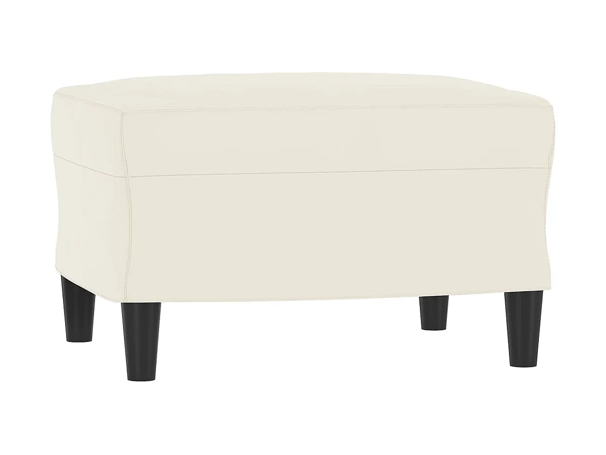 Fauteuil met voetenbank Crème 60 cm Fluweel