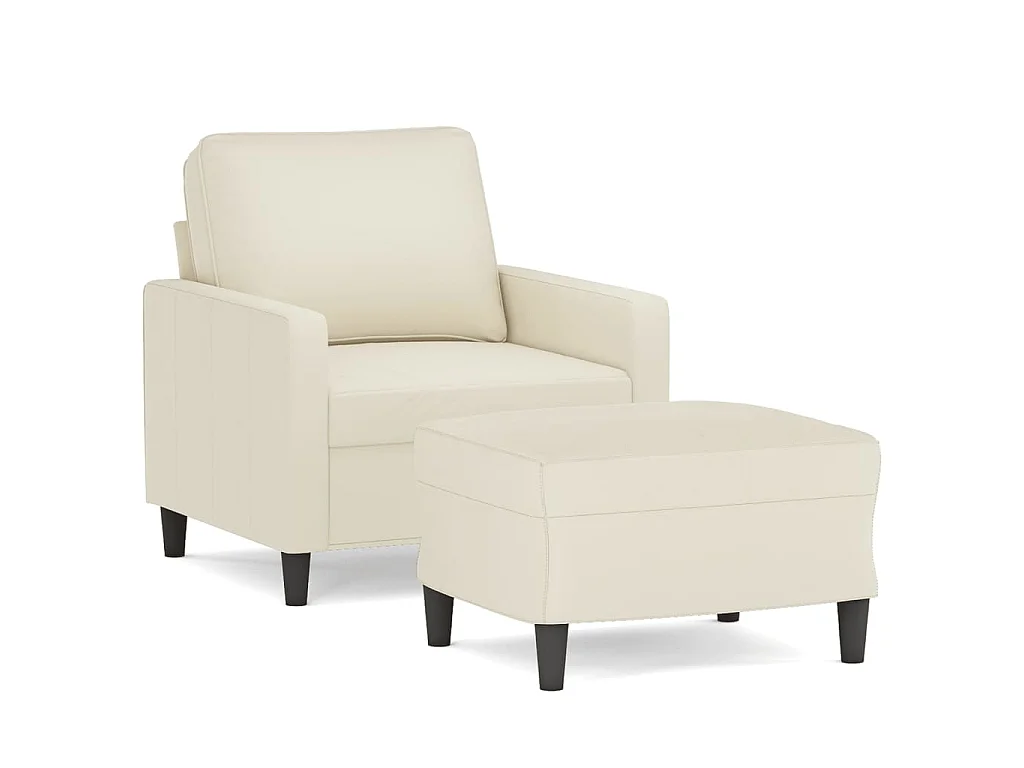 Sessel mit Fußstütze Creme 60 cm Samt