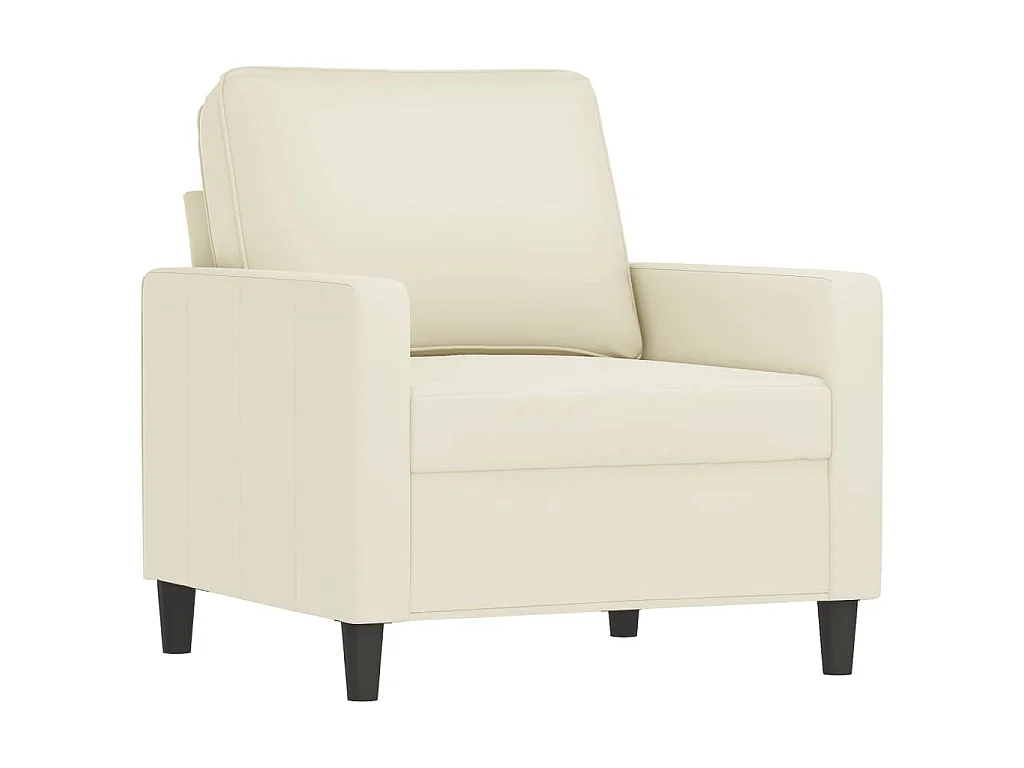 Sessel mit Fußstütze Creme 60 cm Samt