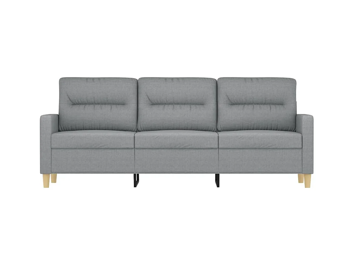 Divano 3 posti Grigio chiaro 180 cm Tessuto