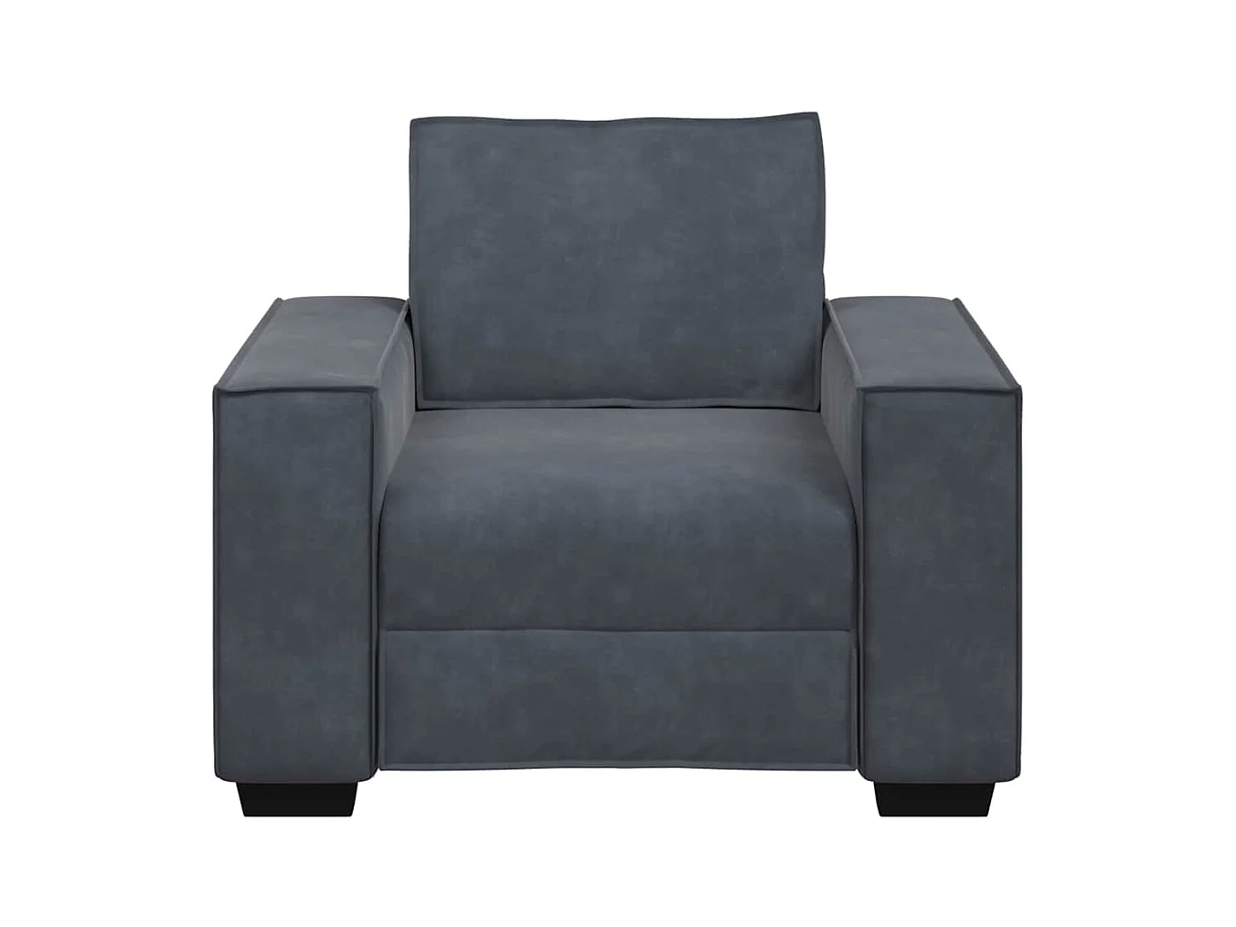 Fauteuil gris foncé 60 cm velours