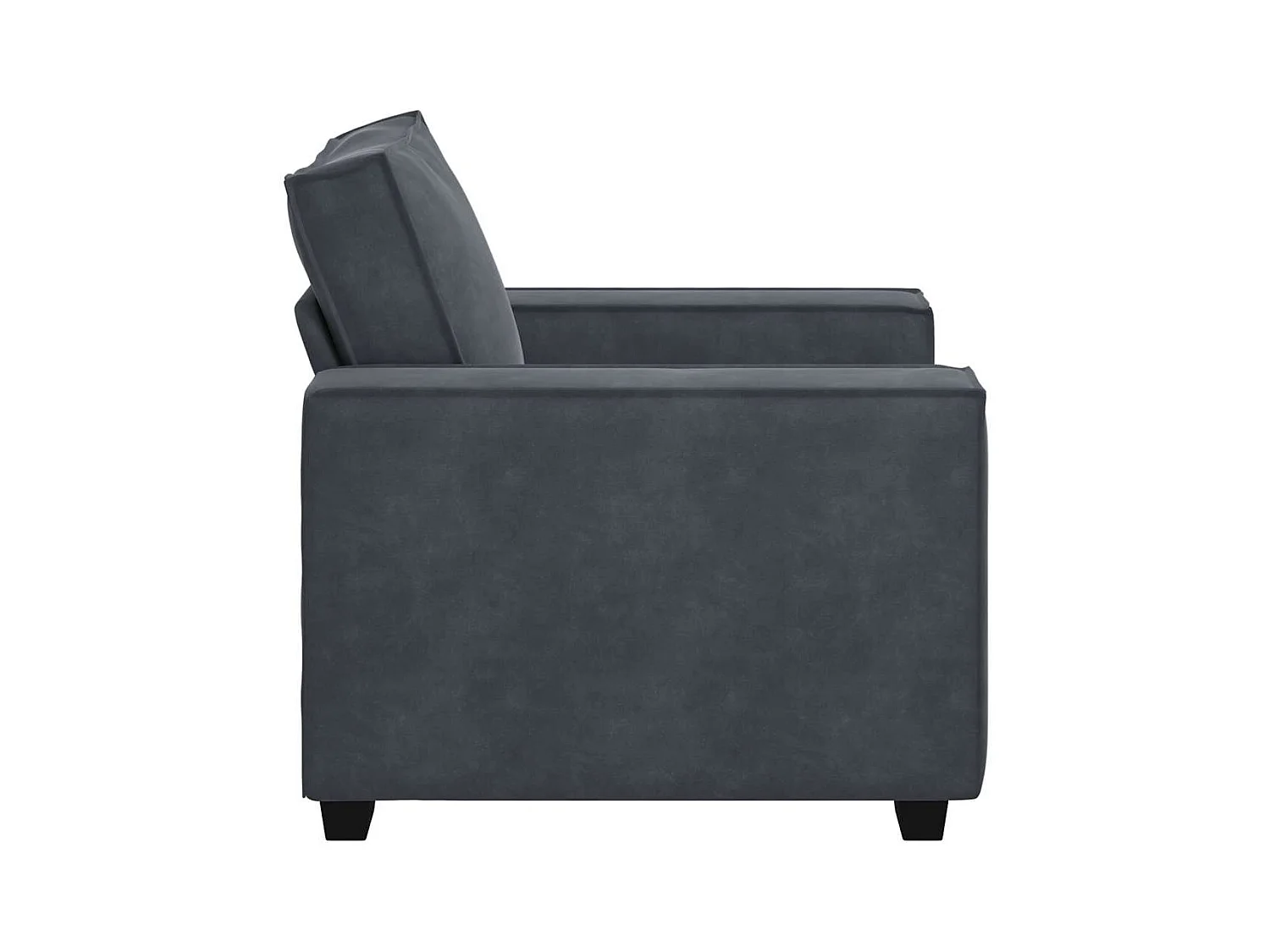 Fauteuil gris foncé 60 cm velours