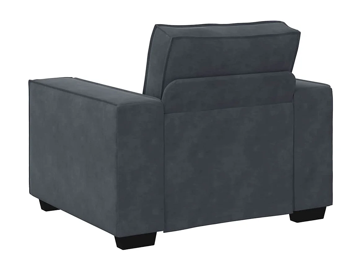 Fauteuil gris foncé 60 cm velours