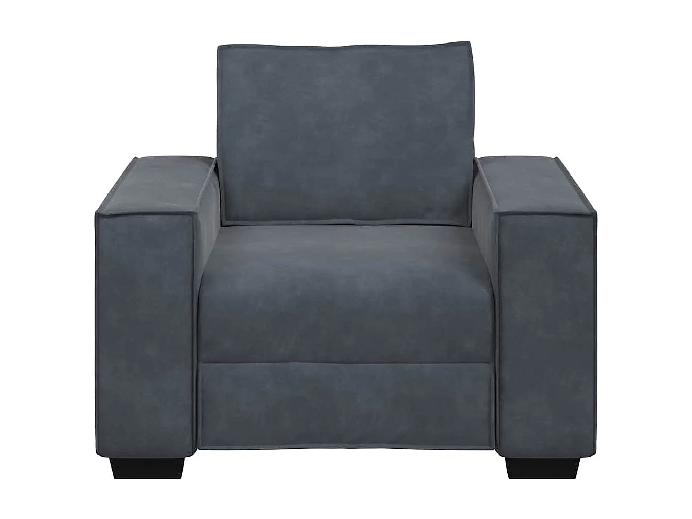 Fauteuil gris foncé 60 cm velours