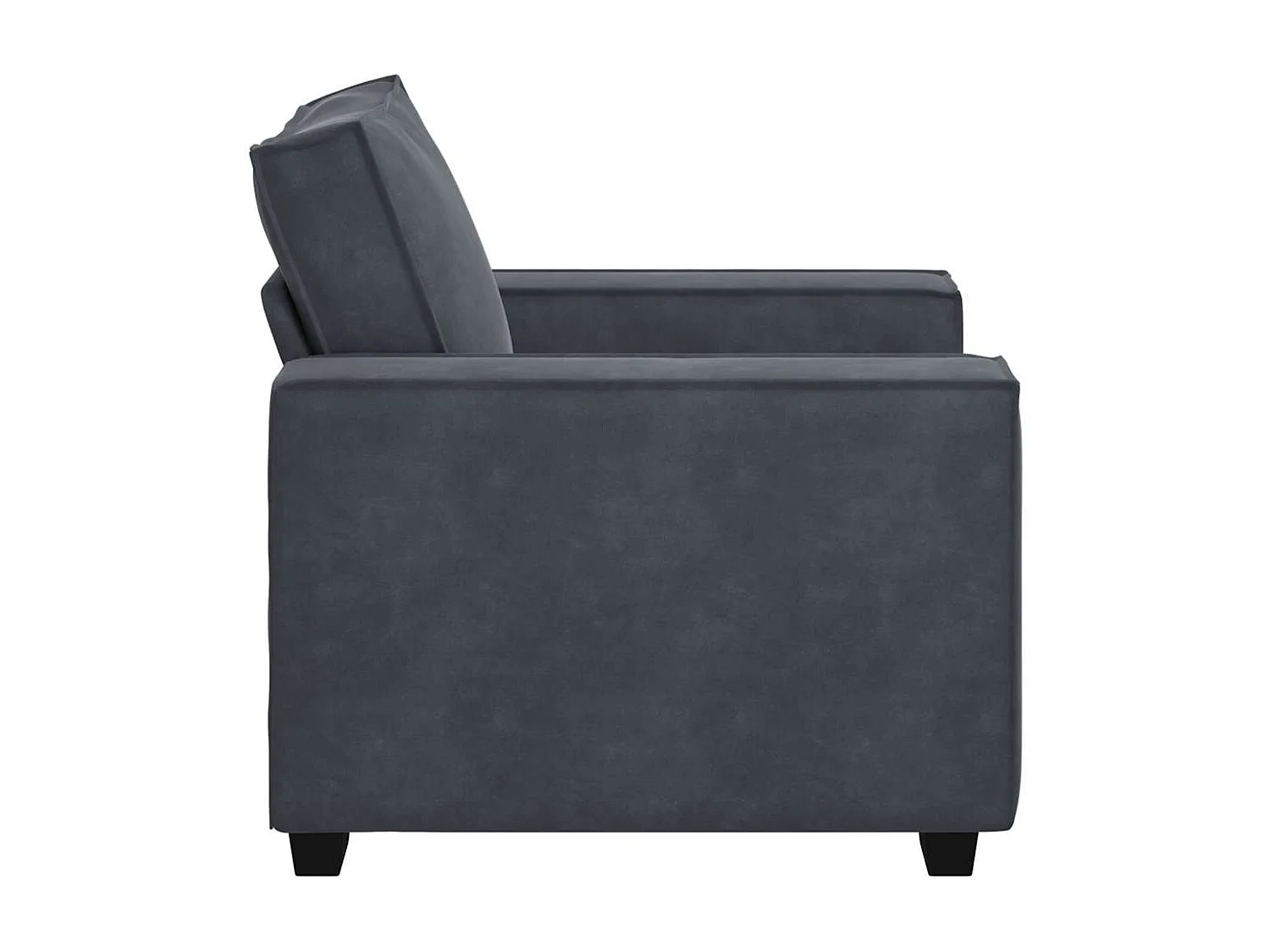 Fauteuil gris foncé 60 cm velours