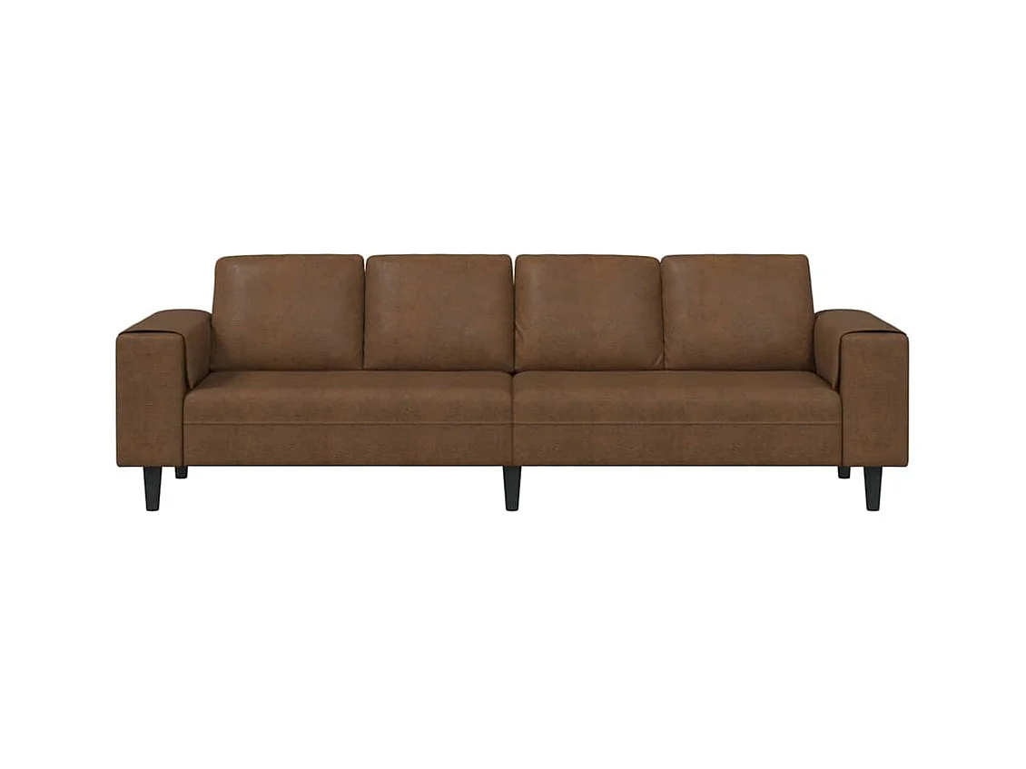 Set di divani in finta pelle scamosciata marrone