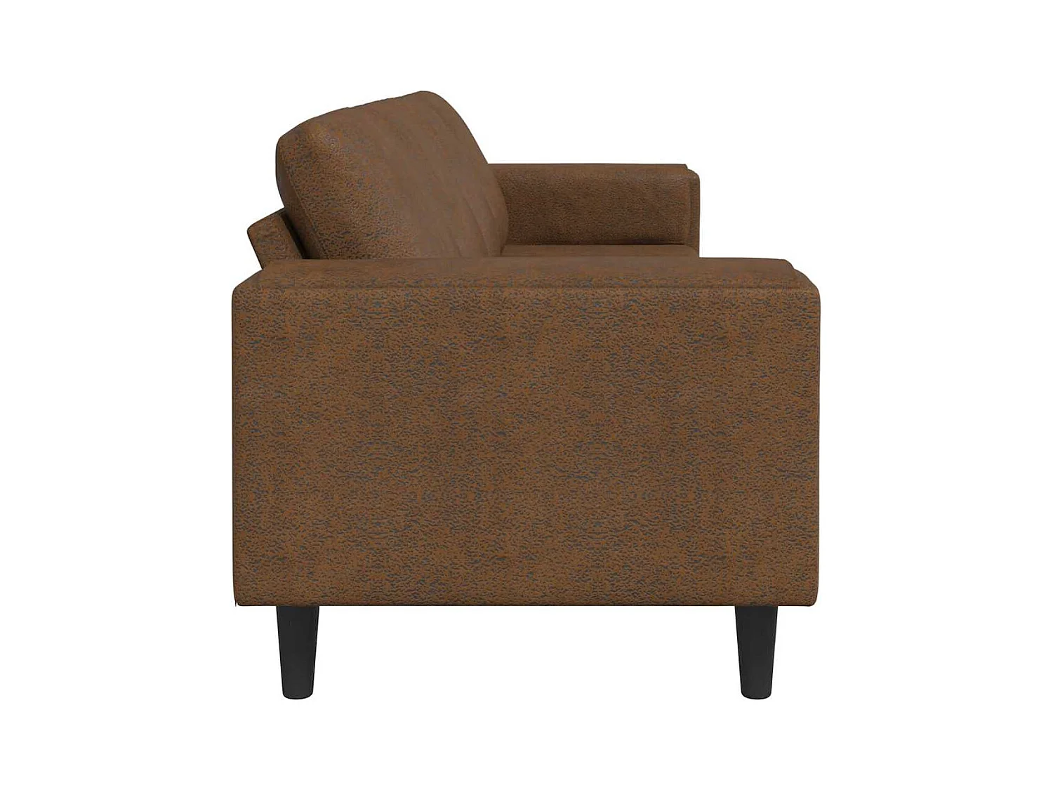 Set di divani in finta pelle scamosciata marrone